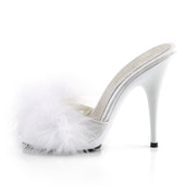 POISE-501F White Satin-Marabou Fur/White CURRENT Fabulicious US Size (Women's): 6