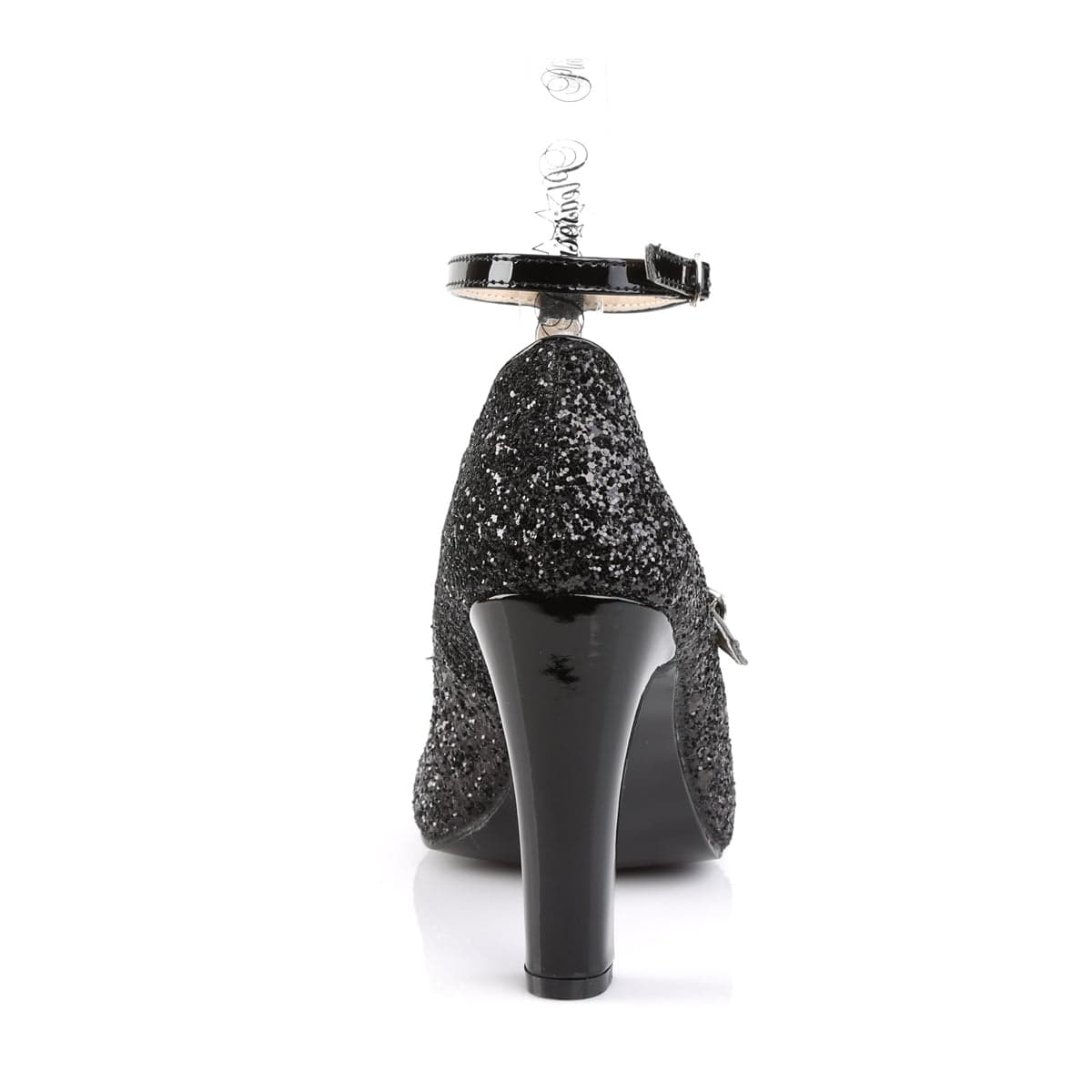 QUEEN-01 Black Glitter-Patent CURRENT Pleaser Pink Label US Size (Women's): 9