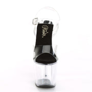 RADIANT-708 Clear-Black/Clear Platform Sandal Pleaser US Size (Women's): 5