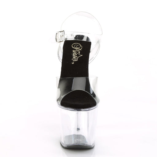 RADIANT-708 Clear-Black/Clear Platform Sandal Pleaser US Size (Women's): 5
