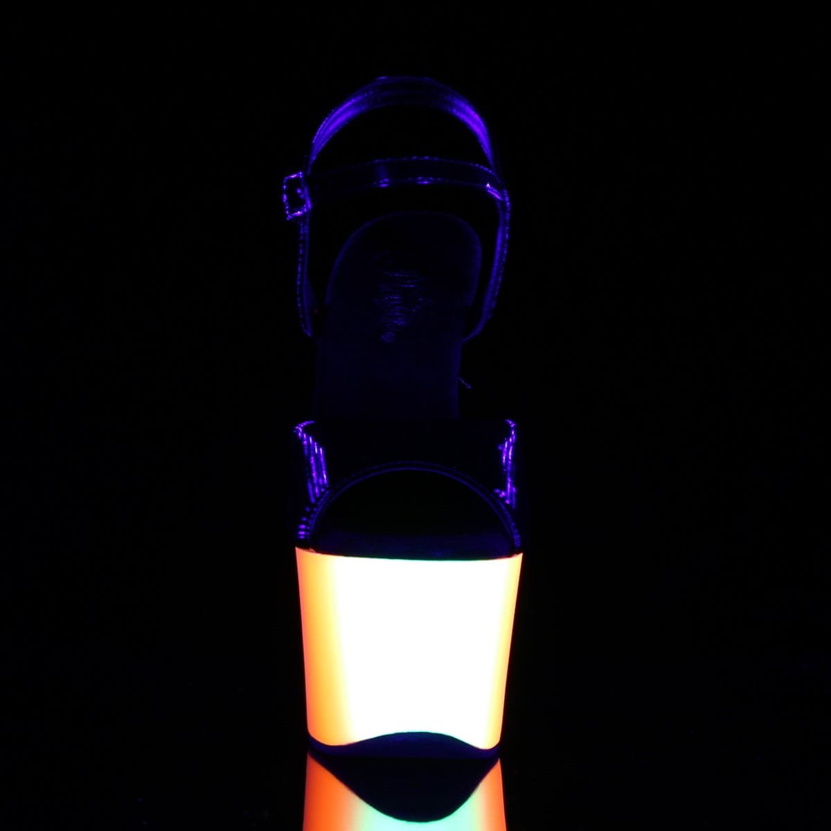 RAINBOW-309UV Black Patent/Neon Multi Platform Sandal Pleaser US Size (Women's): 5