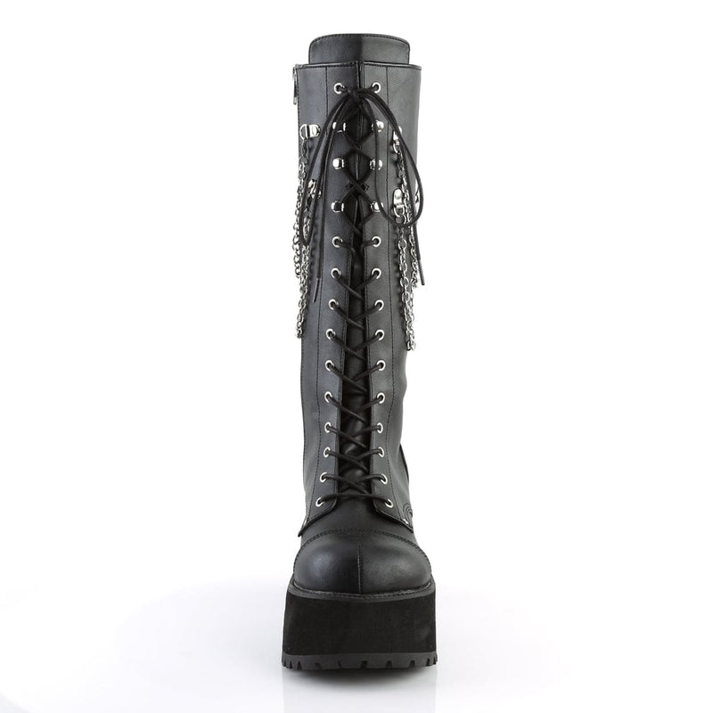 RANGER-303 Black Faux Leather Knee Boot Demonia US Size (Unisex/Men's): 4