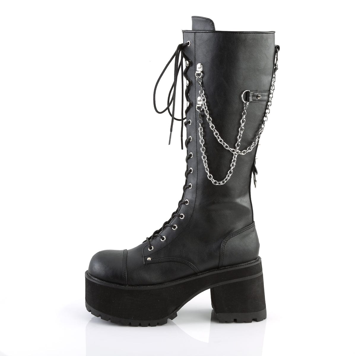 RANGER-303 Black Faux Leather Knee Boot Demonia US Size (Unisex/Men's): 4