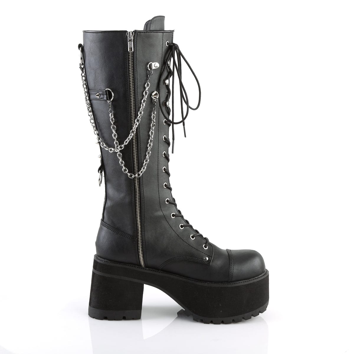 RANGER-303 Black Faux Leather Knee Boot Demonia US Size (Unisex/Men's): 4