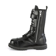 RIOT-12BK Black Leather Ankle Boot Demonia US Size (Unisex/Men's): 4