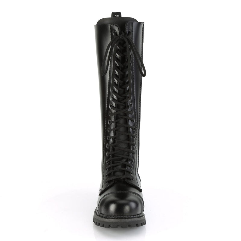 RIOT-20 Black Leather Knee Boot Demonia US Size (Unisex/Men's): 4