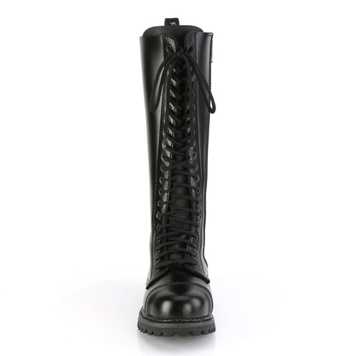 RIOT-20 Black Leather Knee Boot Demonia US Size (Unisex/Men's): 4