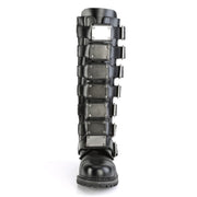 RIOT-21MP Black Leather Knee Boot Demonia US Size (Unisex/Men's): 4