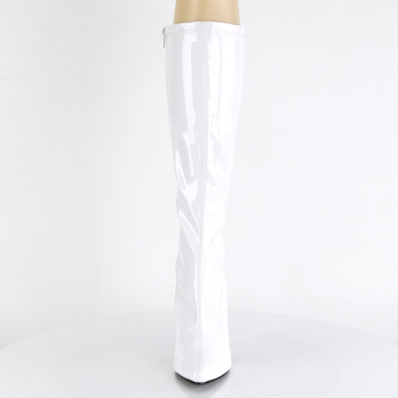 SEDUCE-2000 White Stretch Patent Knee Boot Pleaser US Size (Women's): 6