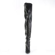 SEDUCE-3000 Black Stretch Faux Leather Thigh Boot Pleaser US Size (Women's): 6