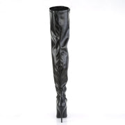 SEDUCE-3000 Black Stretch Faux Leather Thigh Boot Pleaser US Size (Women's): 6