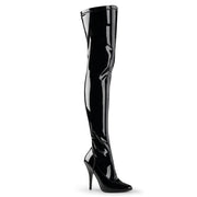 SEDUCE-3000 Black Stretch Patent Thigh Boot Pleaser US Size (Women's): 6