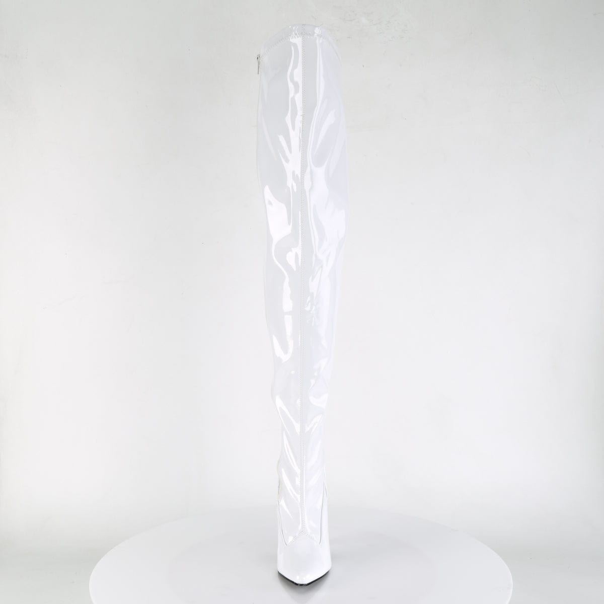 SEDUCE-3000 White Stretch Patent Thigh Boot Pleaser US Size (Women's): 6