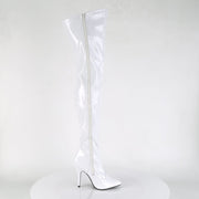 SEDUCE-3000 White Stretch Patent Thigh Boot Pleaser US Size (Women's): 6