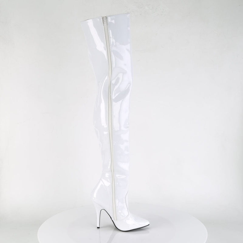 SEDUCE-3010 White Patent Thigh Boot Pleaser US Size (Women's): 6
