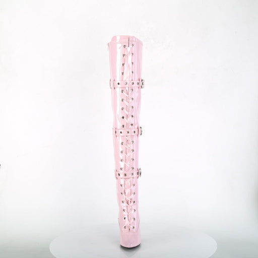 SEDUCE-3028 Baby Pink Stretch Patent Thigh Boot Pleaser US Size (Women's): 6