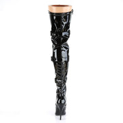 SEDUCE-3028 Black Stretch Patent Thigh Boot Pleaser US Size (Women's): 6