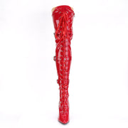 SEDUCE-3028 Red Stretch Patent Thigh Boot Pleaser US Size (Women's): 6