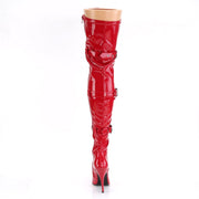 SEDUCE-3028 Red Stretch Patent Thigh Boot Pleaser US Size (Women's): 6