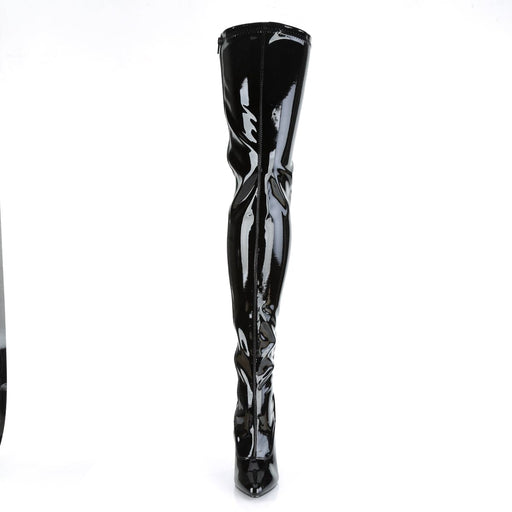 SEDUCE-3063 Black Stretch Patent Thigh Boot Pleaser US Size (Women's): 6