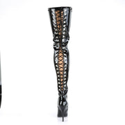 SEDUCE-3063 Black Stretch Patent Thigh Boot Pleaser US Size (Women's): 6