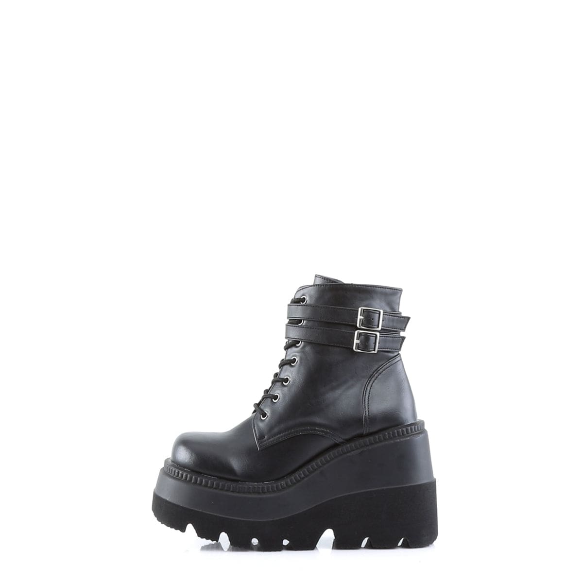 SHAKER-52 Black Vegan Leather Ankle Boot Demonia US Size (Women's): 5