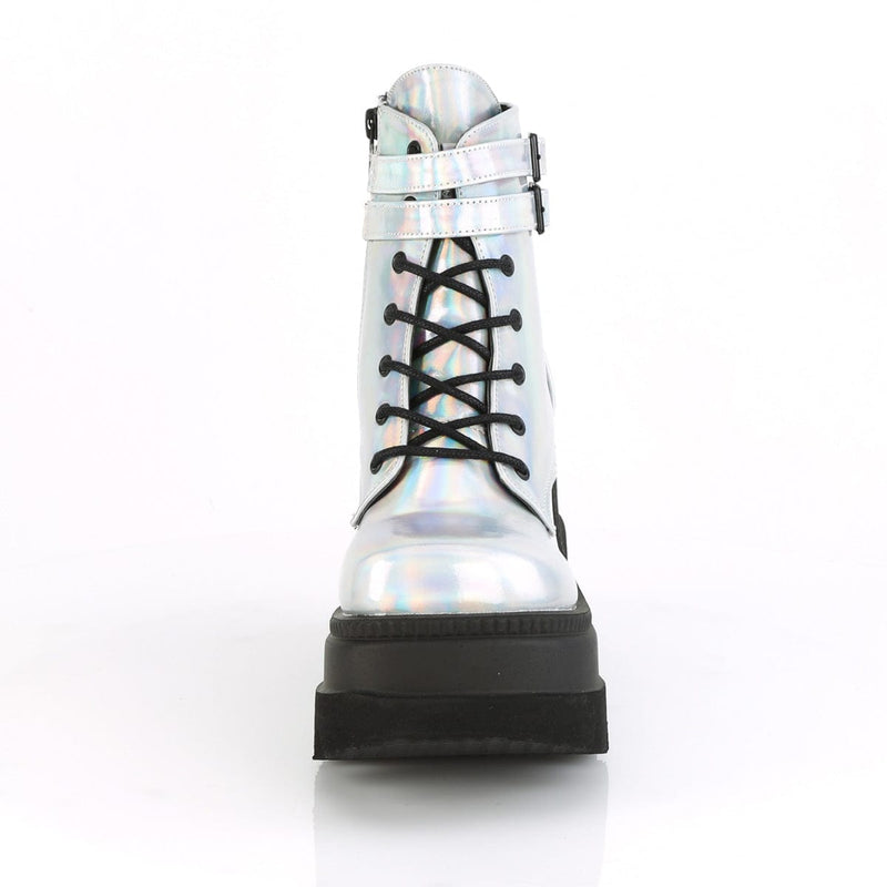 SHAKER-52 Silver Hologram Ankle Boot Demonia US Size (Women's): 5