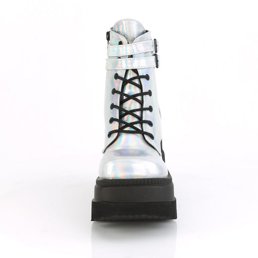 SHAKER-52 Silver Hologram Ankle Boot Demonia US Size (Women's): 5