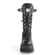 SHAKER-70 Black Vegan Leather Mid-Calf Boot Demonia US Size (Women's): 5