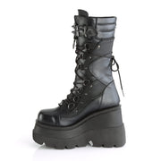 SHAKER-70 Black Vegan Leather Mid-Calf Boot Demonia US Size (Women's): 5