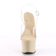 SKY-308 Clear/Cream Platform Sandal Pleaser US Size (Women's): 5