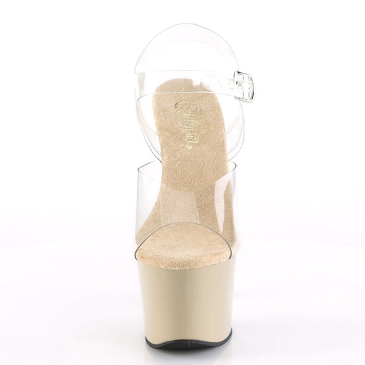 SKY-308 Clear/Cream Platform Sandal Pleaser US Size (Women's): 5