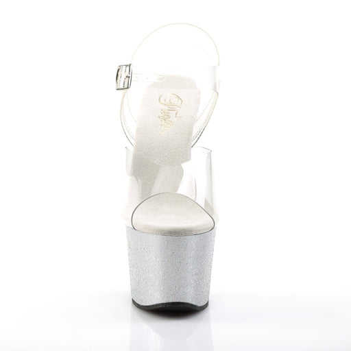 SKY-308MG Clear/Silver Platform Sandal Pleaser US Size (Women's): 5