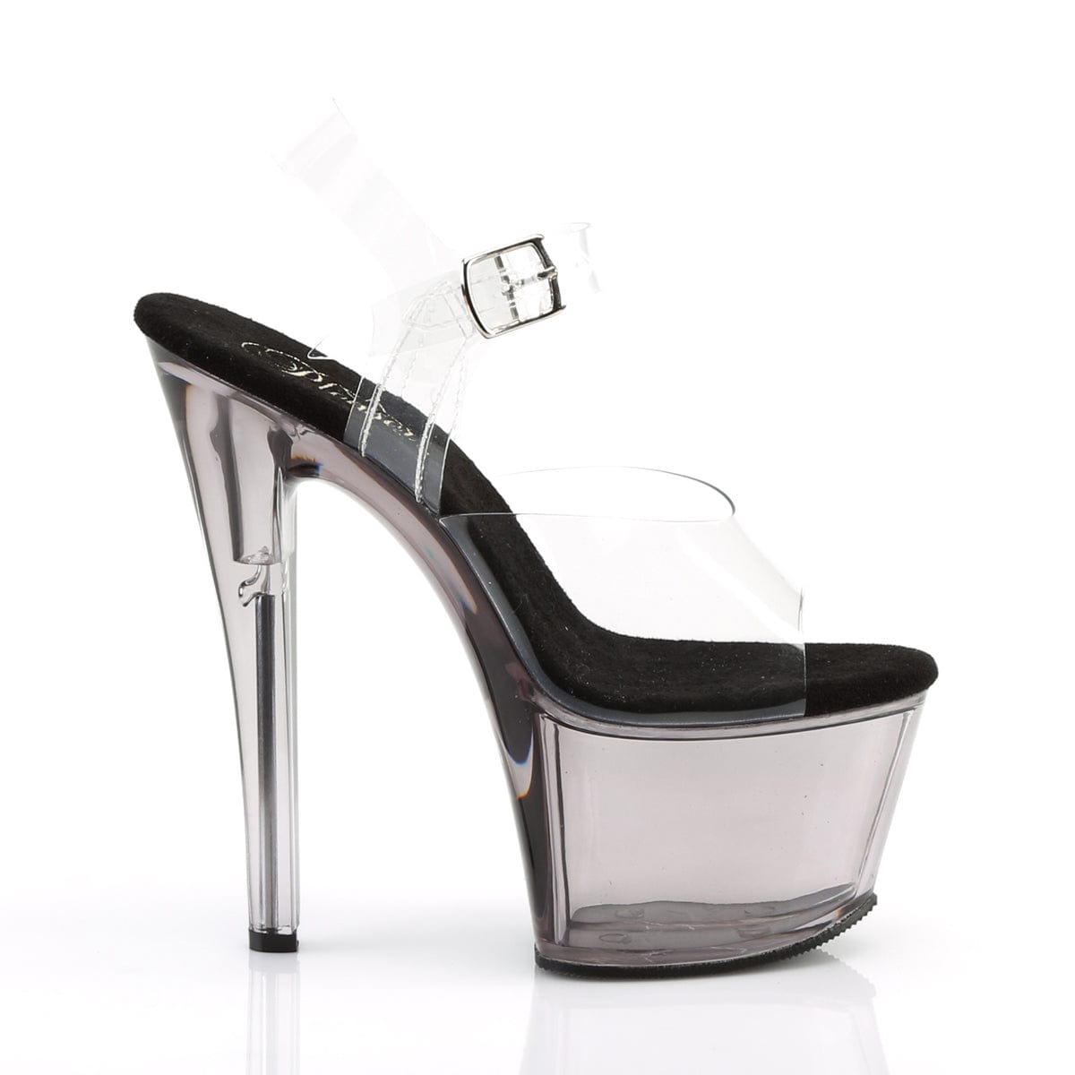 SKY-308T Clear/Smoke Tinted Platform Sandal Pleaser US Size (Women's): 5