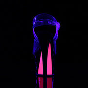 SKY-308TT Clear/Black-Neon Pink Platform Sandal Pleaser US Size (Women's): 5