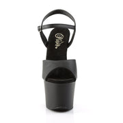 SKY-309 Black Faux Leather/Black Matte Platform Sandal Pleaser US Size (Women's): 5