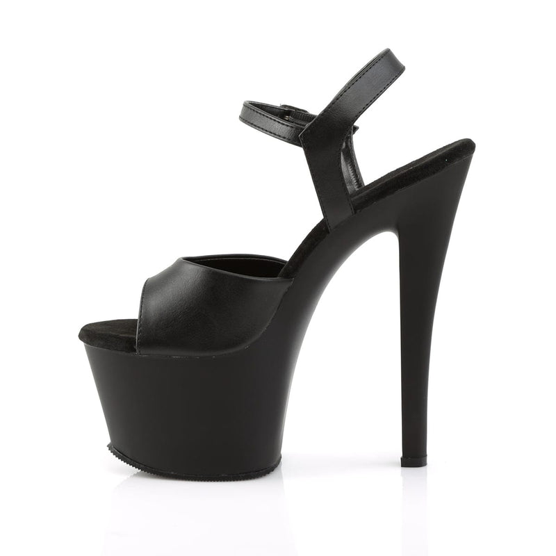 SKY-309 Black Faux Leather/Black Matte Platform Sandal Pleaser US Size (Women's): 5