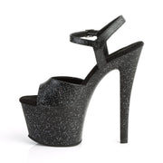 SKY-309MMG Black Faux Leather/Black Matte Platform Sandal Pleaser US Size (Women's): 5