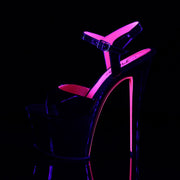 SKY-309TT Black Patent/Black-Neon Hot Pink Platform Sandal Pleaser US Size (Women's): 5