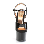 SKY-309TT Black Patent/Black-Rose Gold Chrome Platform Sandal Pleaser US Size (Women's): 5