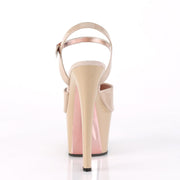 SKY-309TT Nude Patent/Nude-Rose Gold Chrome Platform Sandal Pleaser US Size (Women's): 5