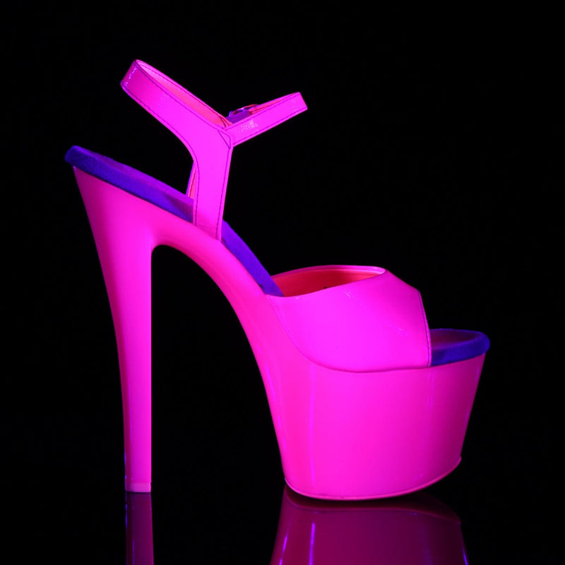 SKY-309UV Neon Hot Pink/Hot Pink Platform Sandal Pleaser US Size (Women's): 5