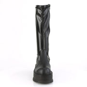 SLACKER-200 Black Stretch Vegan Leather Knee Boot Demonia US Size (Women's): 6