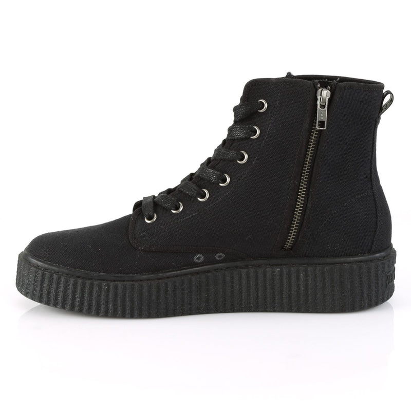 SNEEKER-201 Black Canvas Creeper Demonia US Size (Unisex/Men's): 4