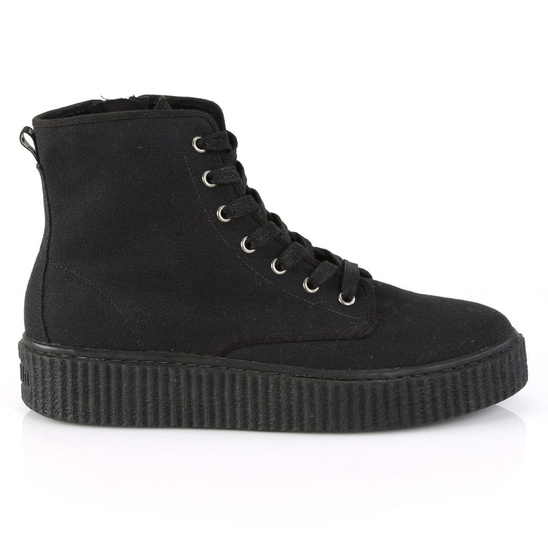 SNEEKER-201 Black Canvas Creeper Demonia US Size (Unisex/Men's): 4