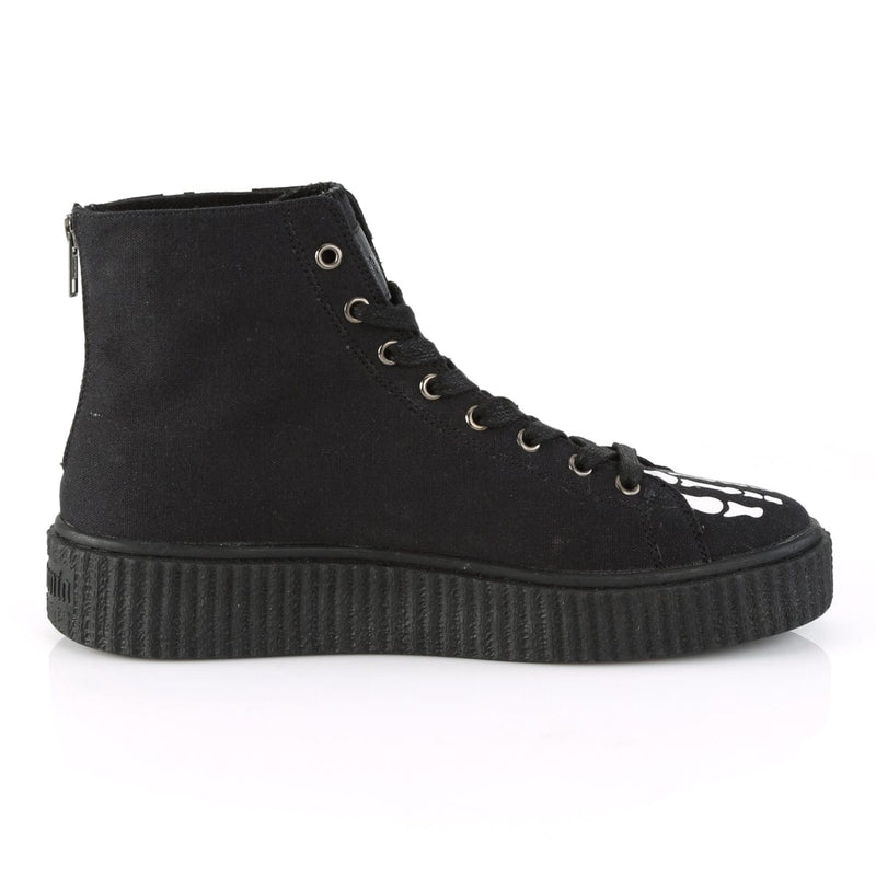 SNEEKER-252 Black Canvas Creeper Demonia US Size (Unisex/Men's): 4