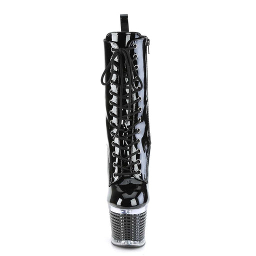 SPECTATOR-1040 Black Patent/Clear-Black Mid-Calf Boot Pleaser US Size (Women's): 6