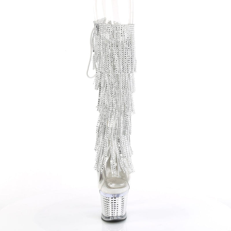 SPECTATOR-2017RSF Clear-Silver/Clear-Silver Chrome Knee Boot Pleaser US Size (Women's): 6