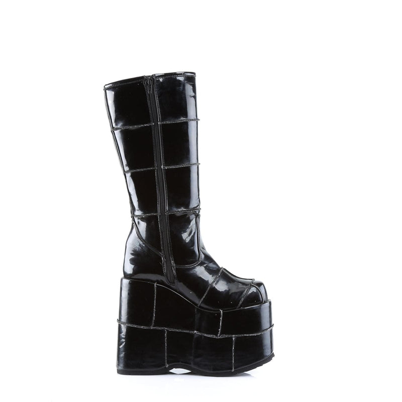 STACK-301 Black Patent 7 Inch Demonia US Size (Unisex/Men's): 4