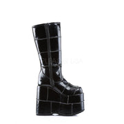 STACK-301 Black Vegan Leather Knee Boot Demonia US Size (Unisex/Men's): 4